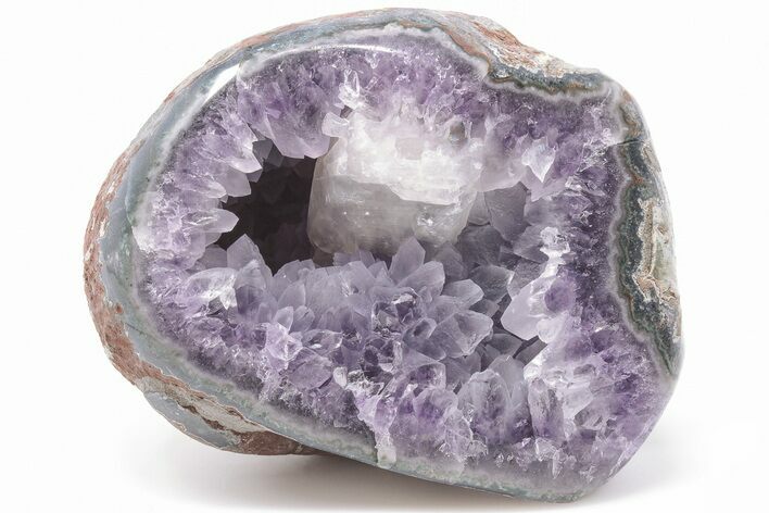 Purple Amethyst Geode With Polished Face - Uruguay #199785